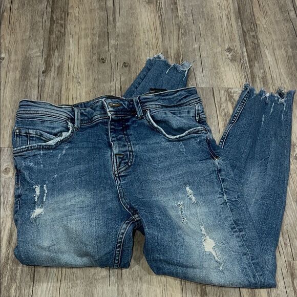 Zara Denim - Zara Distressed Denim Skinny Jeans